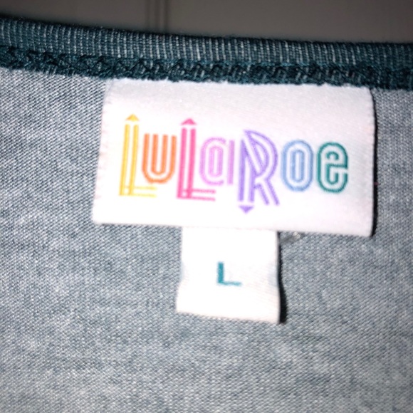 LulaRoe Irma teal blue with polka dots - Picture 5 of 6